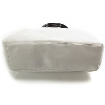 Chanel Leather CC Handle Tote White 4 of 11