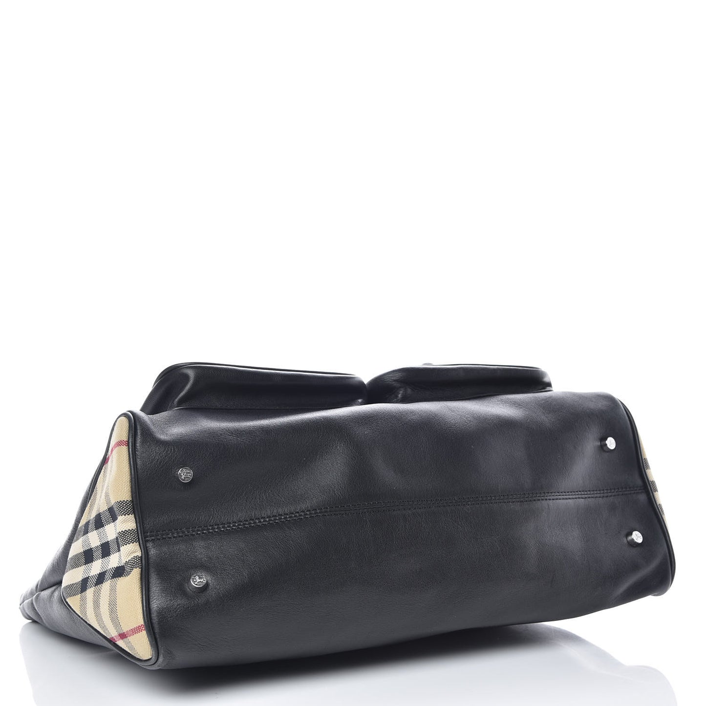 Calfskin Haymarket Check Toggle Shoulder Bag Black