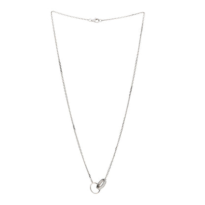 Cartier 18K White Gold Diamond Interlocking LOVE Necklace 2 of 4
