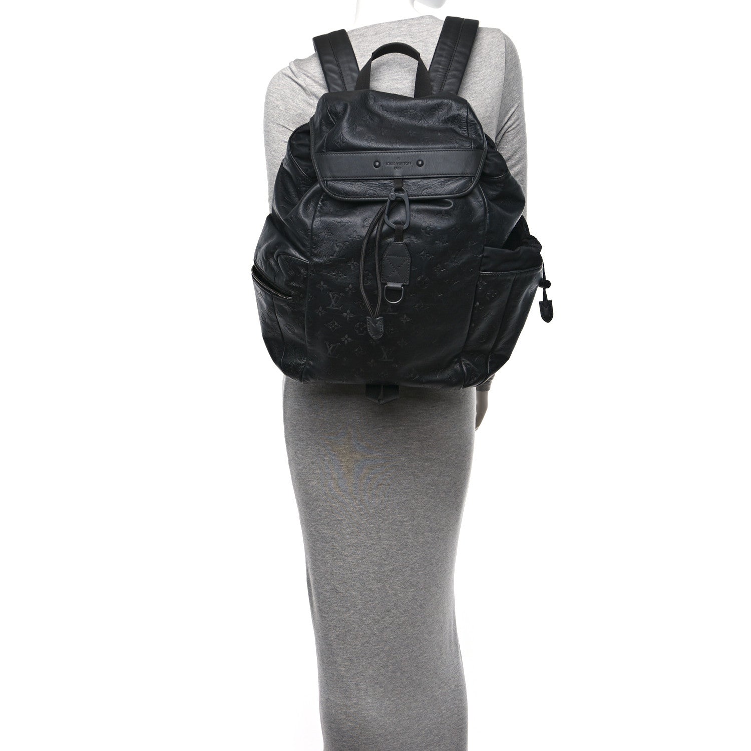 Louis Vuitton Calfskin Monogram Shadow Discovery Backpack Black 2 of 9