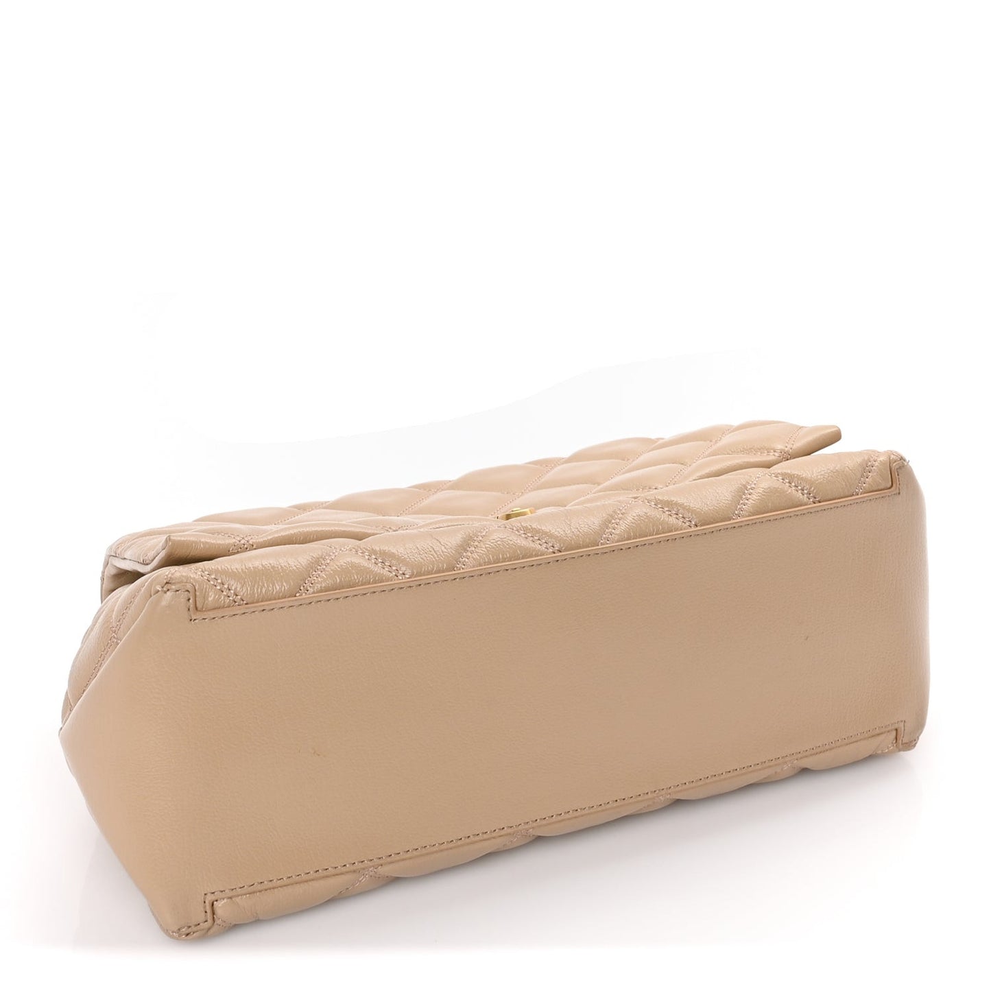 Lambskin Quilted Dual Convertible Medium Shoulder Bag Camel