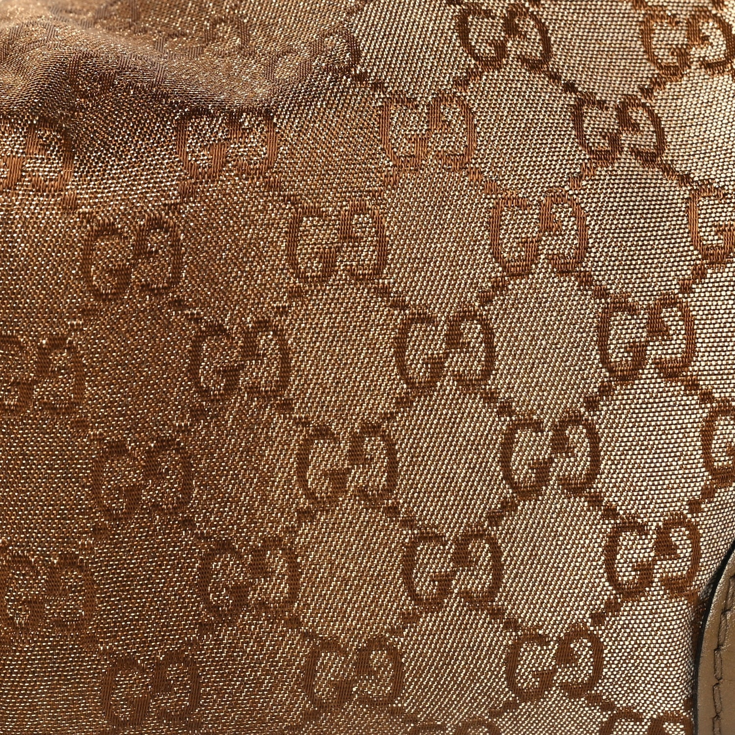 Gucci Monogram Lurex Small Heart Bit Charm Hobo Bronze 6 of 8