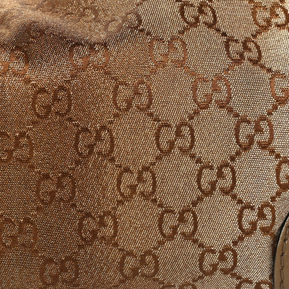 Gucci Monogram Lurex Small Heart Bit Charm Hobo Bronze 6 of 8