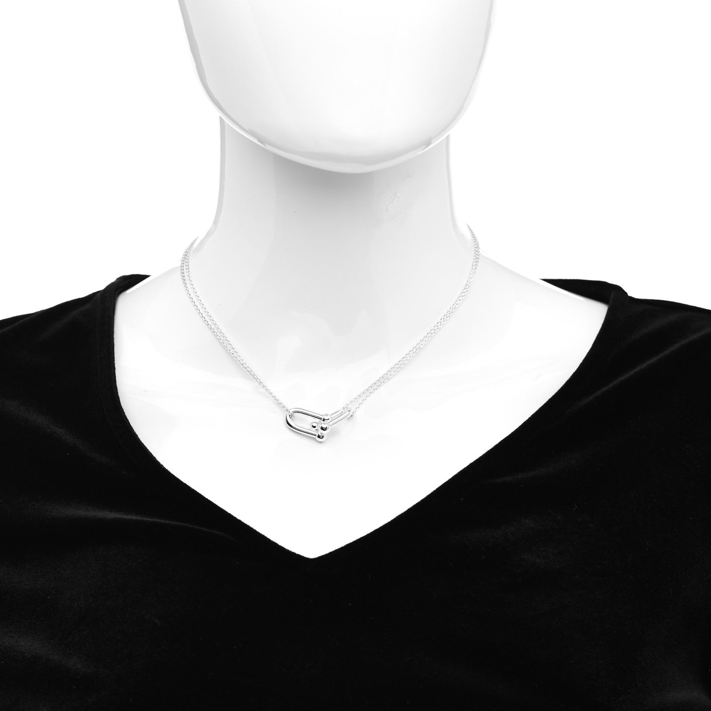 Sterling Silver Double HardWear Link Pendant Necklace