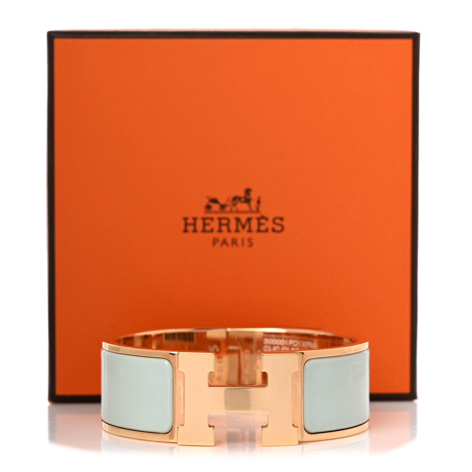 Hermes Enamel Wide Clic Clac H Bracelet PM Vert Argile 5 of 5