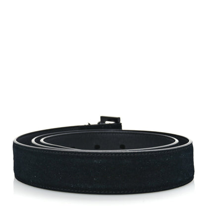 Saint Laurent Suede Calfskin Monogram Square Buckle Belt 90 36 Black 2 of 6