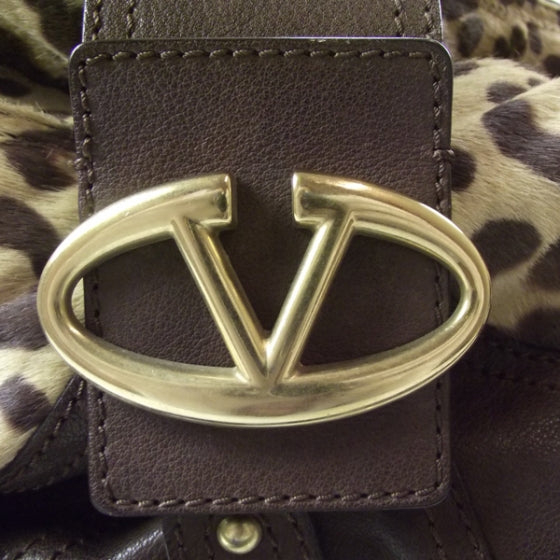 Leopard Print Pony Hair Catch Satchel