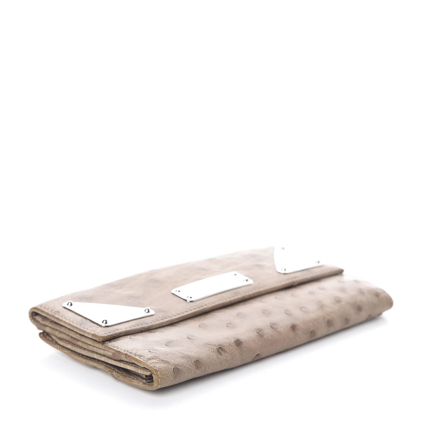 Ostrich Indy Continental Wallet Beige