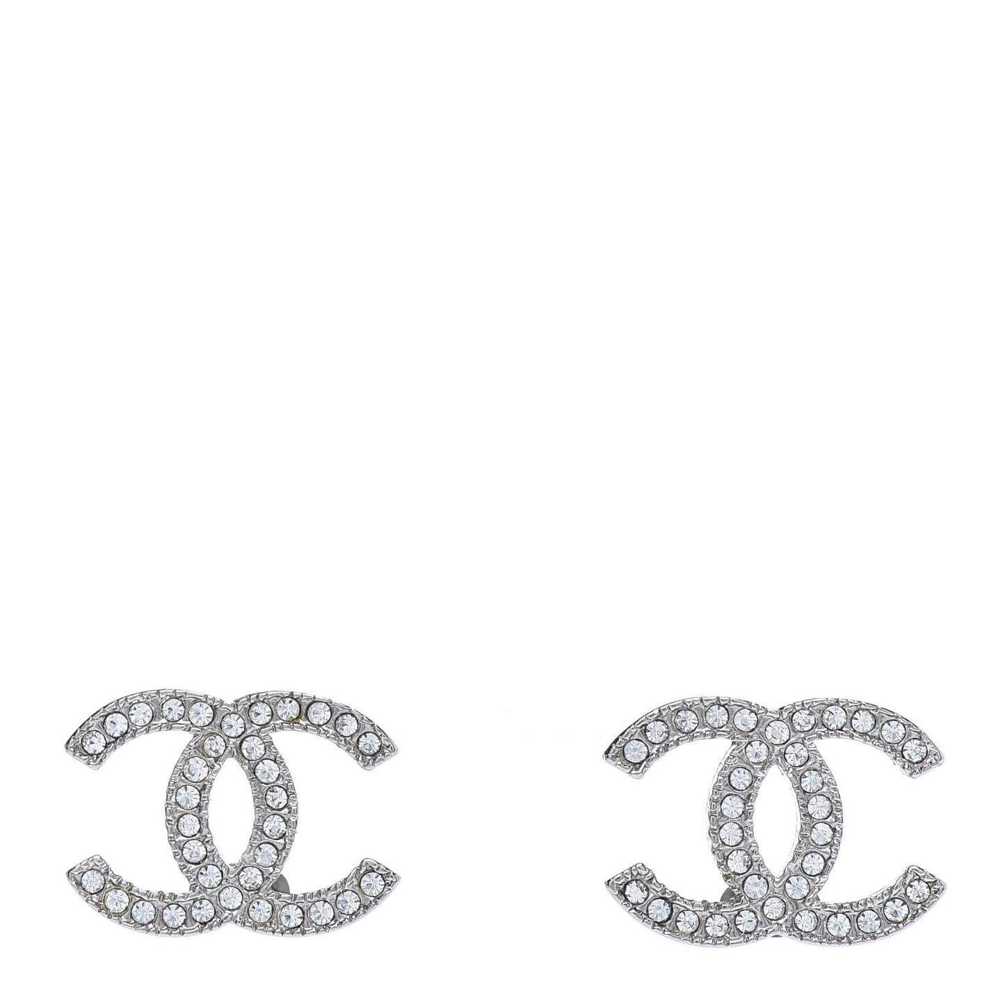 Crystal CC Earrings Silver