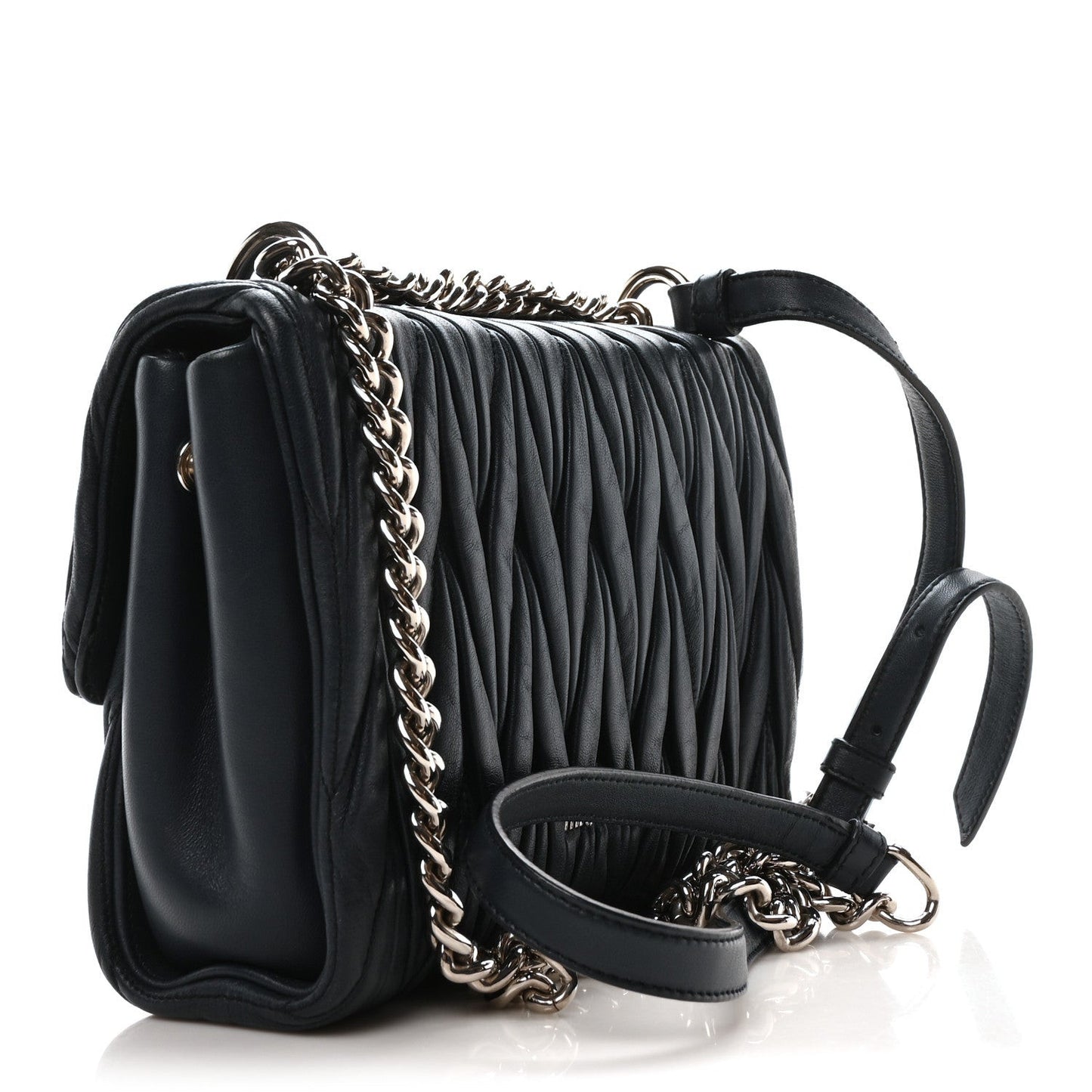Nappa Matelasse Flap Bag Navy