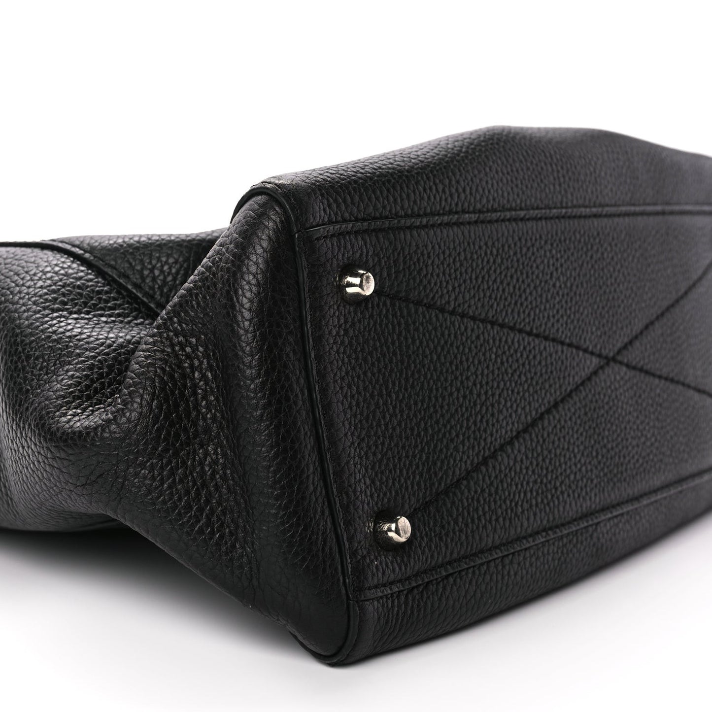 Grained Calfskin Satchel Bag Black