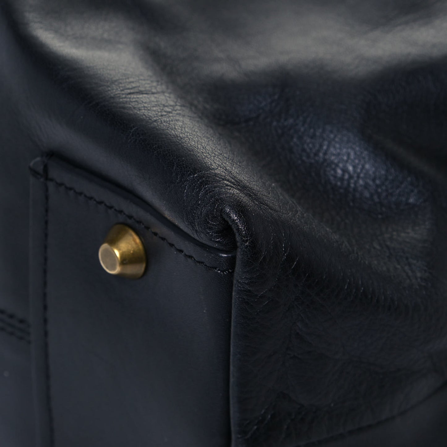 Calfskin Padam Bowling Bag Black