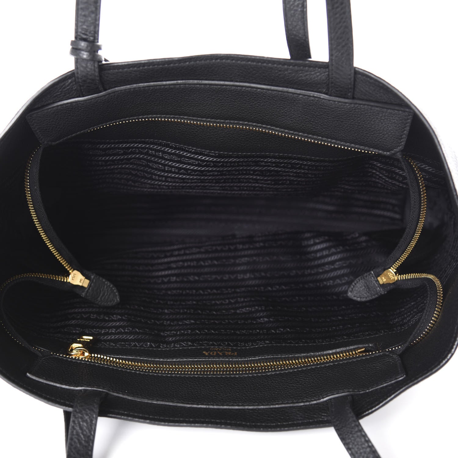 Prada Vitello Daino Pocket Shopping Tote Black 5 of 9