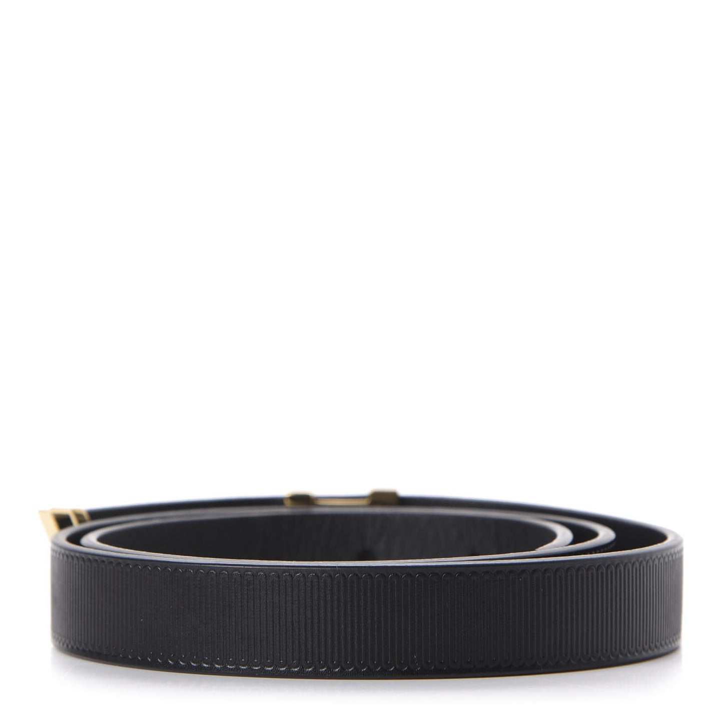 Calfskin Embossed LV Initiales Belt 70 28 Black