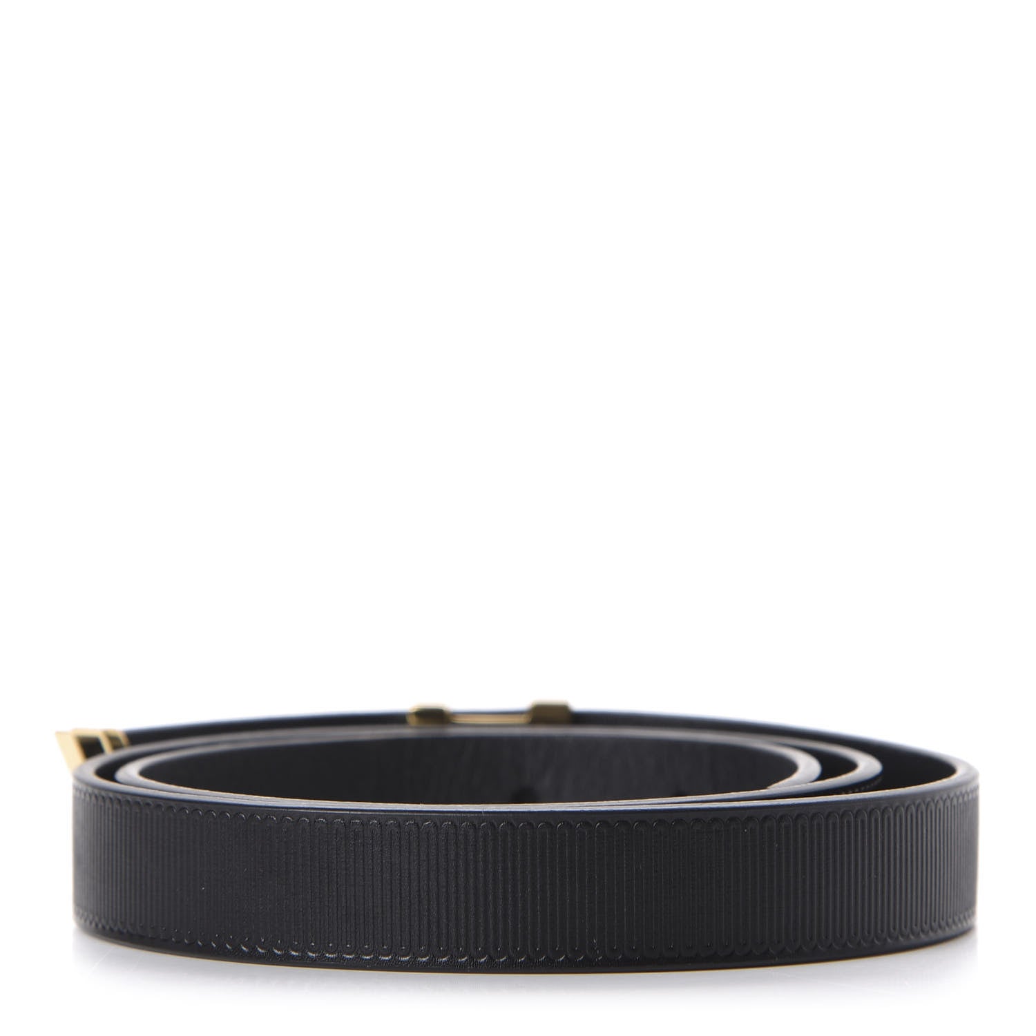 Louis Vuitton Calfskin Embossed LV Initiales Belt 70 28 Black 2 of 6