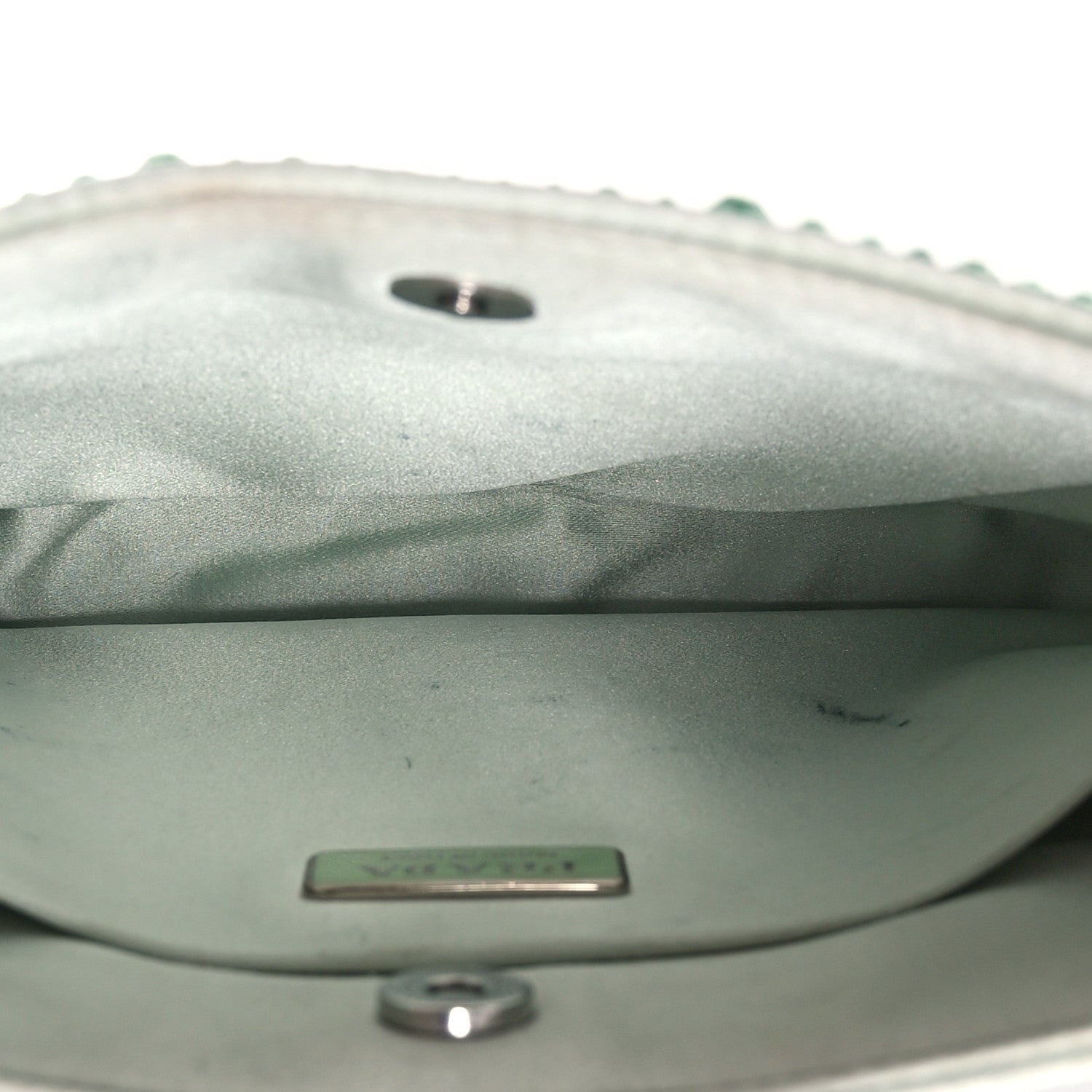 Prada Satin Crystal Cleo Adjustable Strap Shoulder Bag Acqua 5 of 7