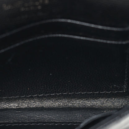 Saint Laurent Grain De Poudre Matelasse Chevron Small Monogram Envelope Wallet Black 6 of 7