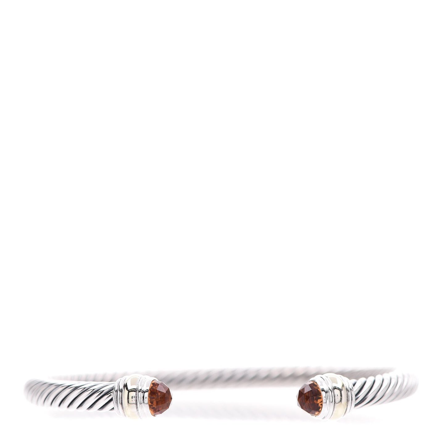 Sterling Silver 14K Yellow Gold Citrine 5mm Cable Classics Bracelet