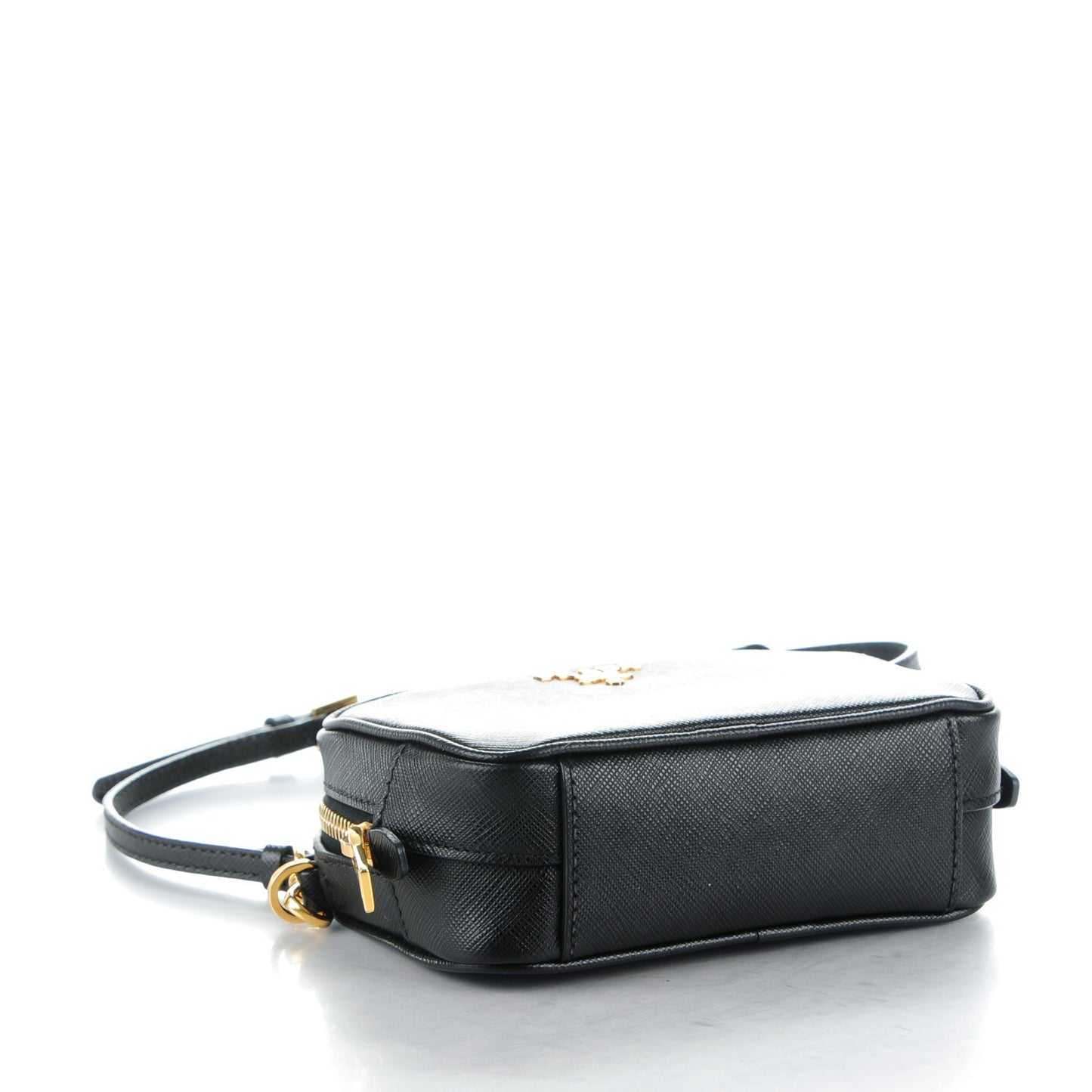 Saffiano Mini Camera Crossbody Bag Nero Black