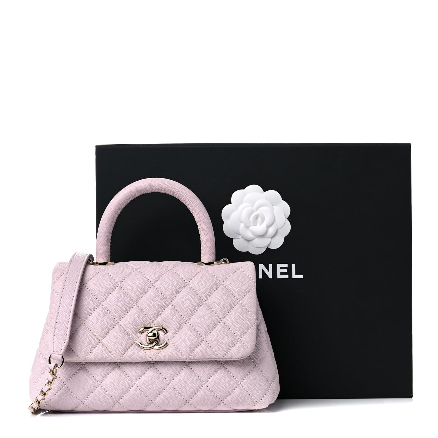 Caviar Quilted Mini Coco Handle Flap Lilas Lilac