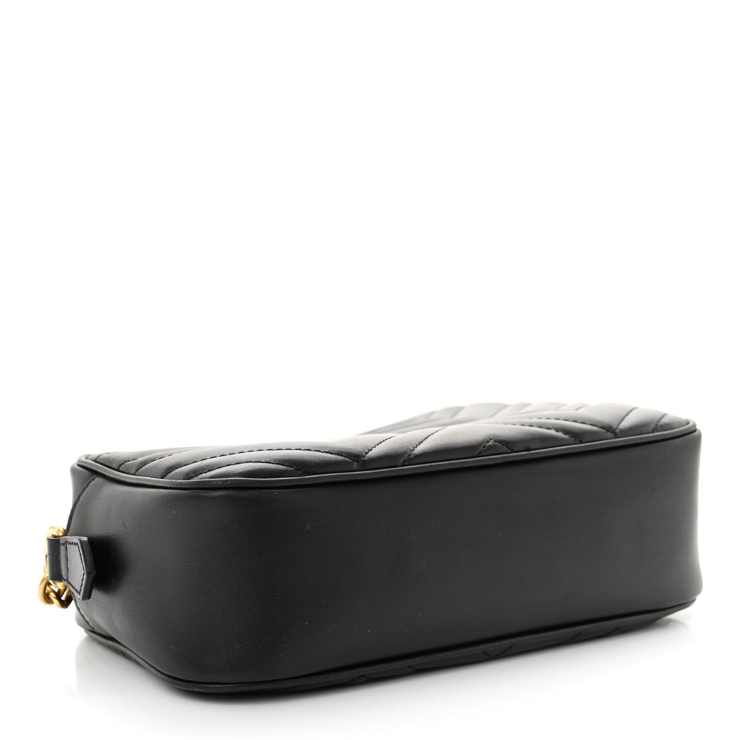 Gucci Calfskin Matelasse Small GG Marmont Chain Shoulder Bag Black 4 of 7