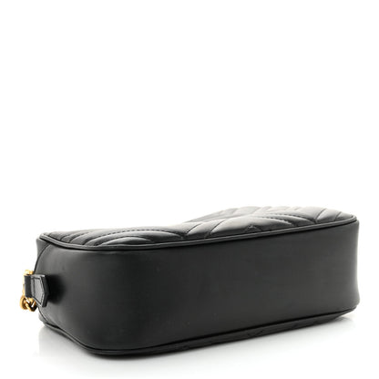 Gucci Calfskin Matelasse Small GG Marmont Chain Shoulder Bag Black 4 of 7