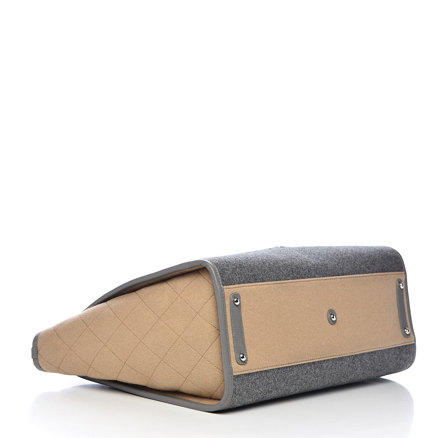 Wool Felt Large Deauville Tote Grey Beige