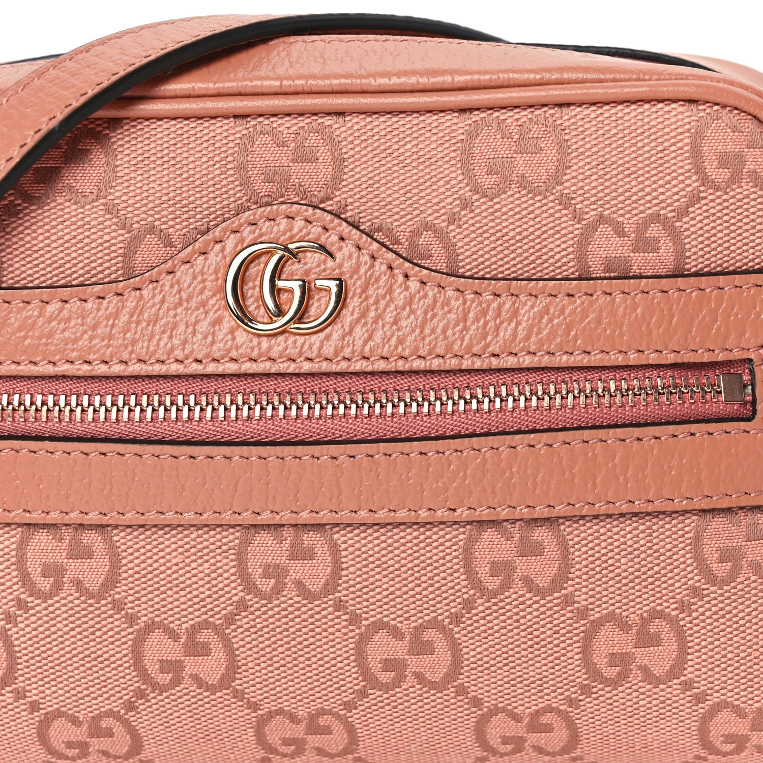 Gucci Monogram Textured Dollar Calfskin Mini Ophidia Shoulder Bag Cloche Rose Pink 6 of 8