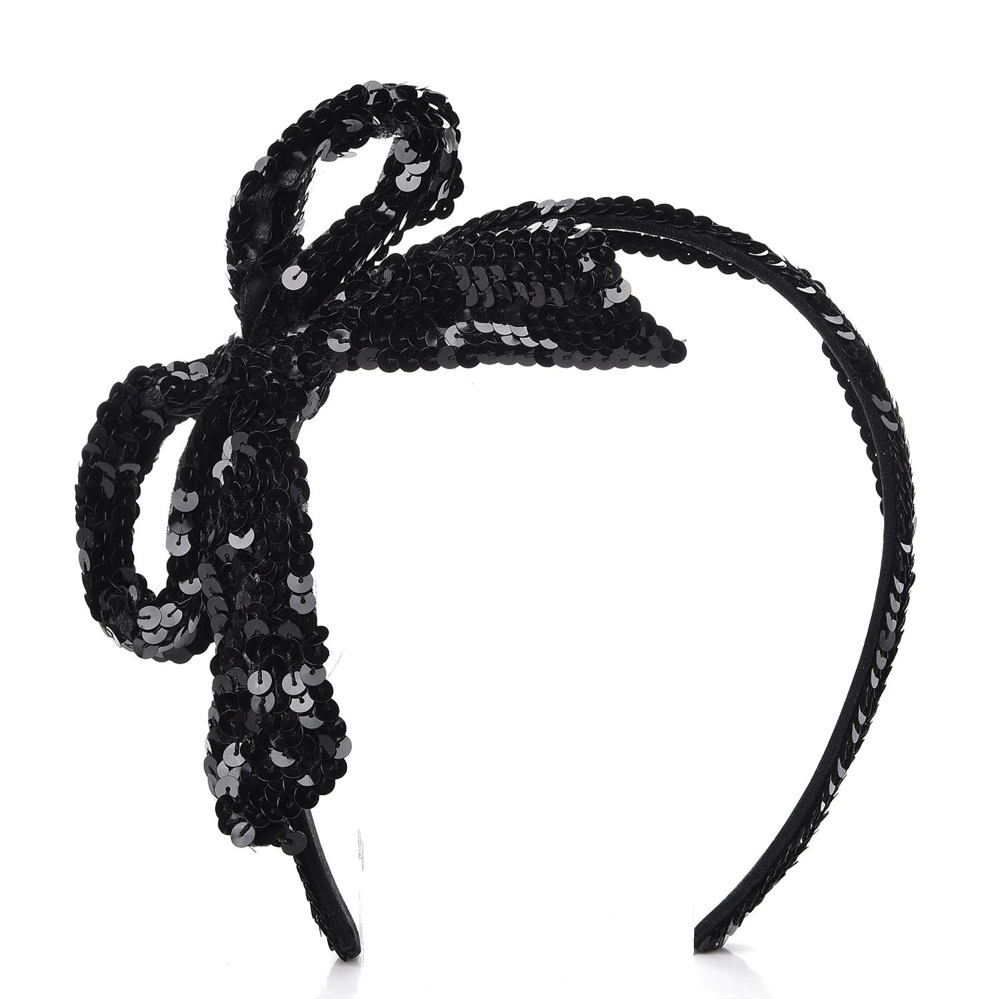 Sequin Bow Headband Black