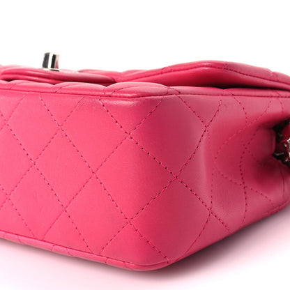 Chanel Lambskin Quilted Mini Rectangular Flap Dark Pink 9 of 9