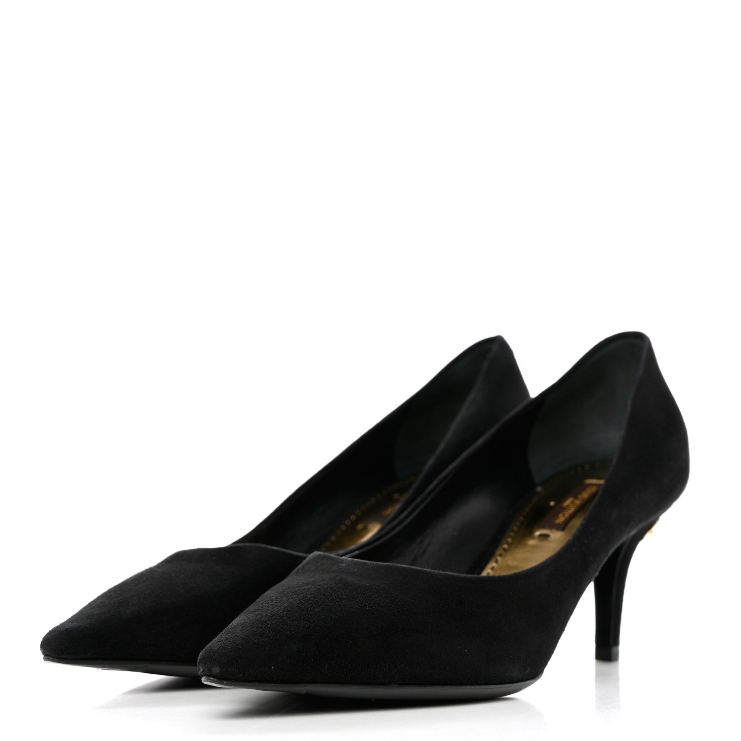 Louis Vuitton Suede Uniformes Pumps 36.5 Black 3 of 8