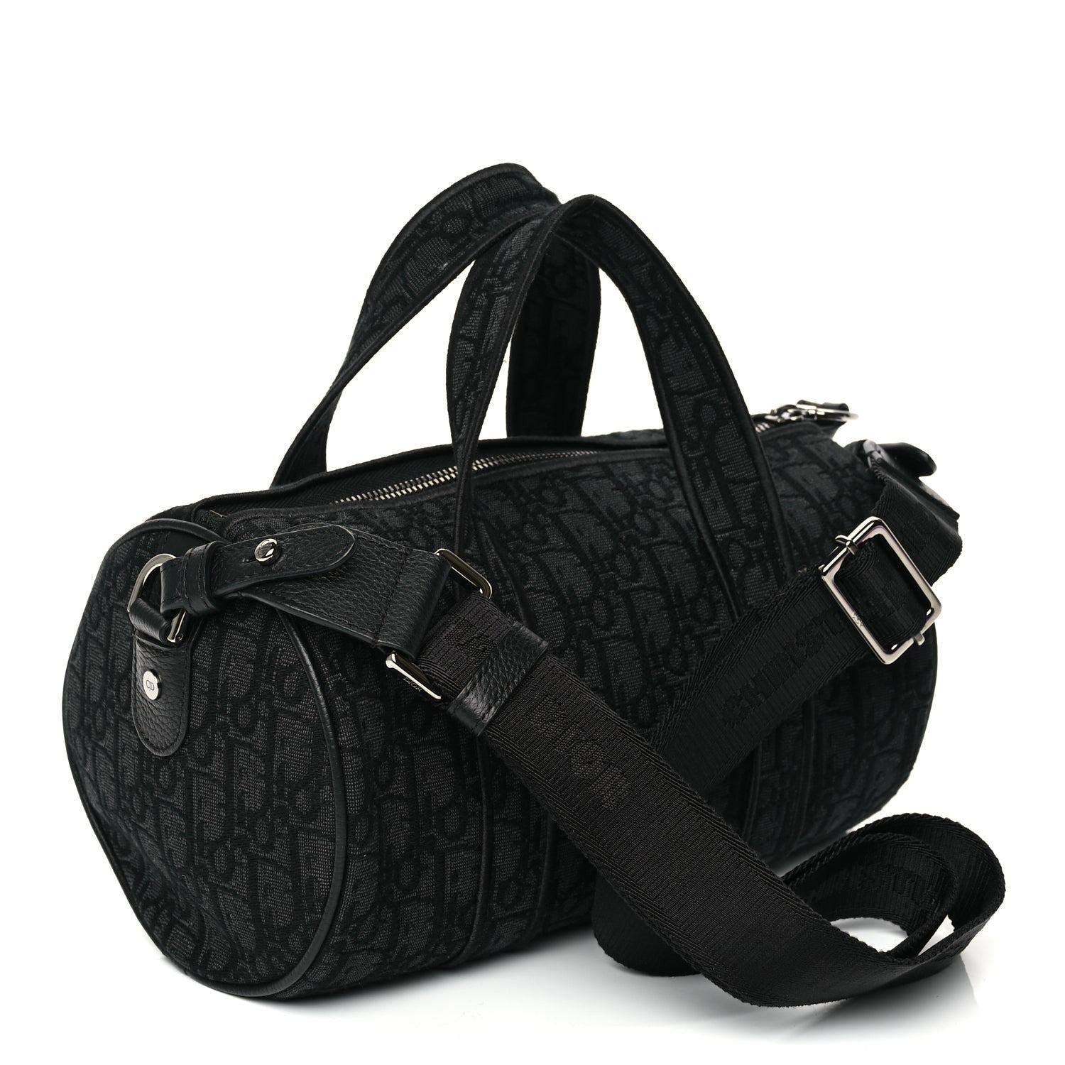 Christian Dior Oblique Jacquard Zipped Messenger Bag Black 2 of 8