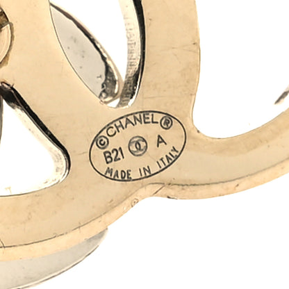 Chanel Crystal Double CC Earrings Gold Silver 4 of 4