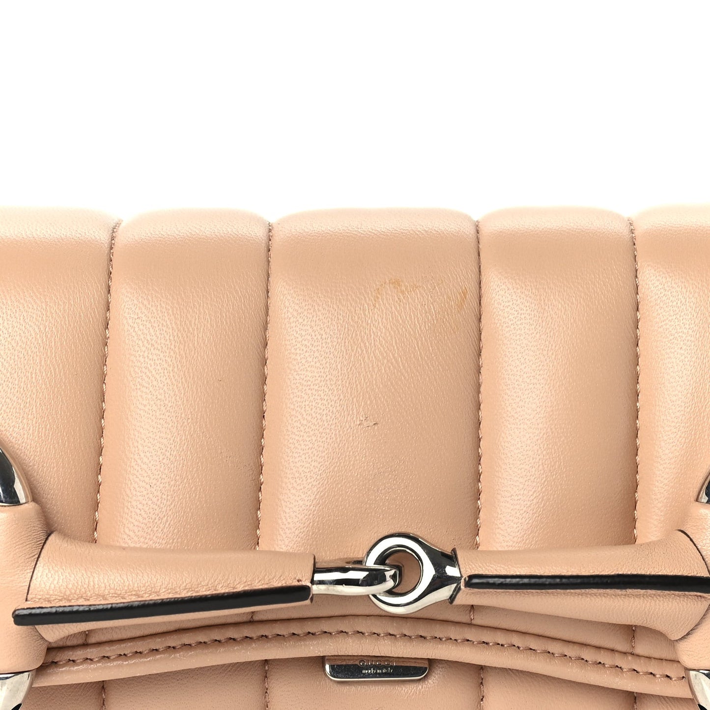 Nappa Vertical Matelasse Small Maxi Horsebit Chain Shoulder Bag Beige