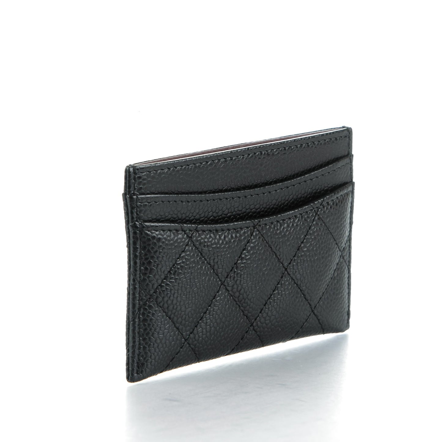 Caviar Quilted Card Holder Black
