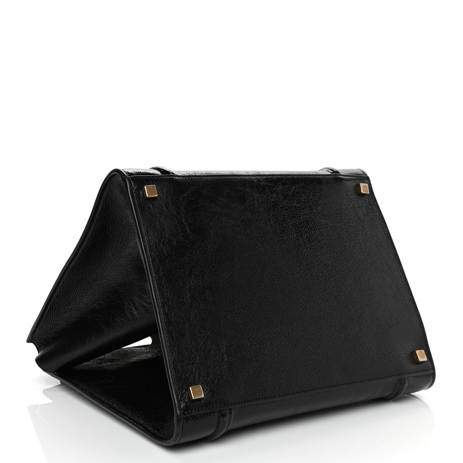 Celine Crinkled Patent Calfskin Medium Phantom Luggage Black 4 of 10