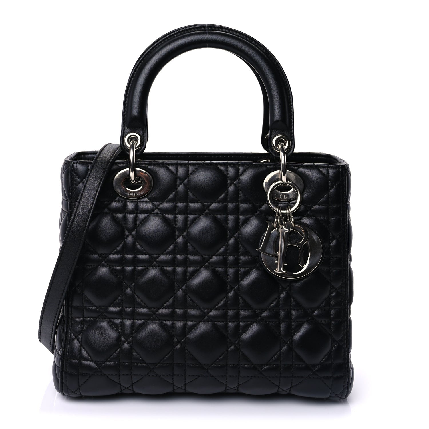 Christian Dior Lambskin Cannage Medium Lady Dior Black 1 of 8