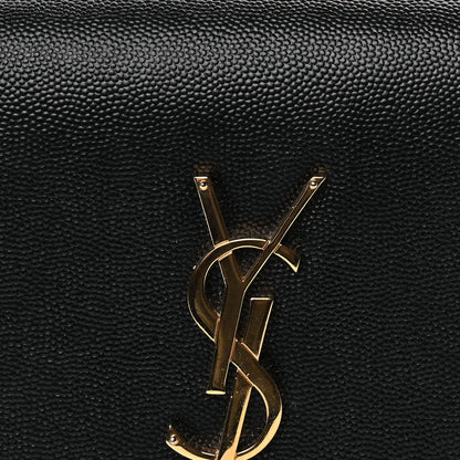 Saint Laurent Grain De Poudre Medium Classic Monogram Kate Satchel Black 6 of 8