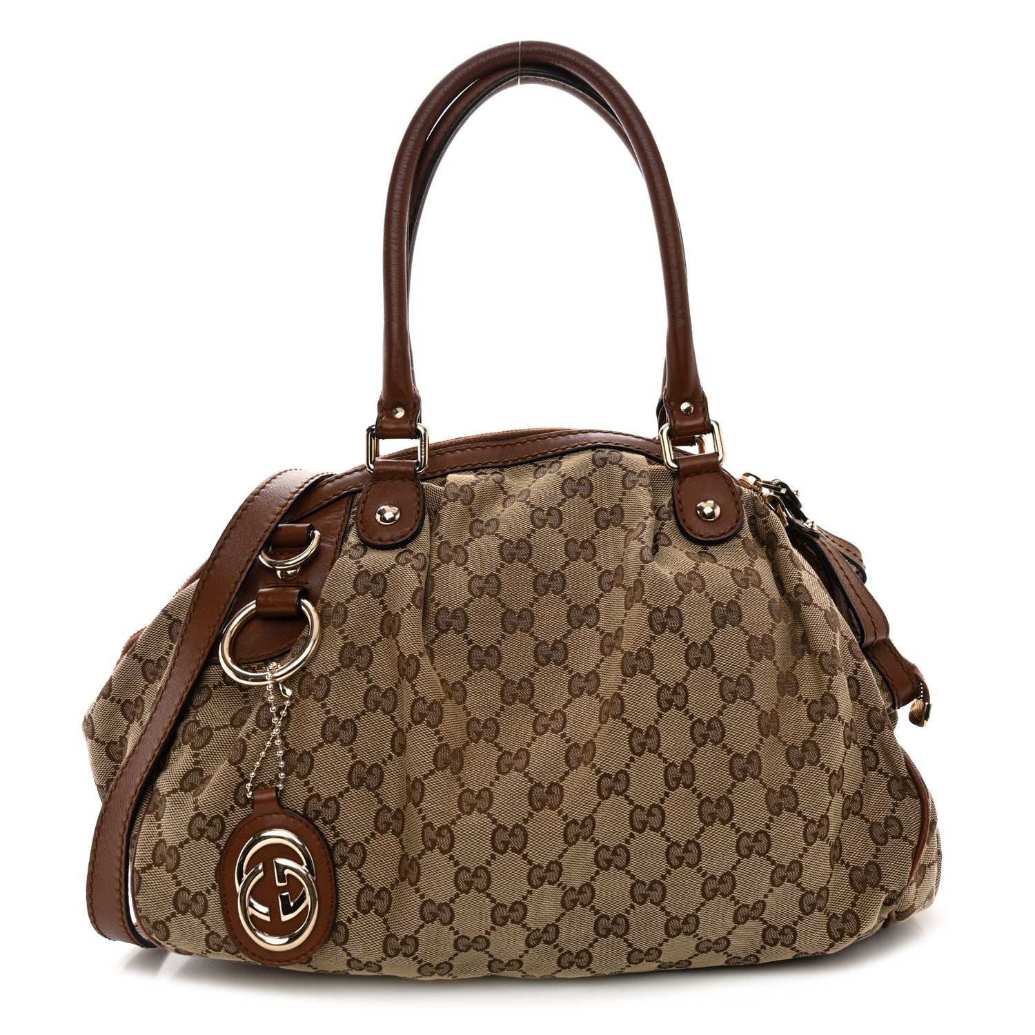 Gucci Monogram Medium Sukey Boston Brown 1 of 11