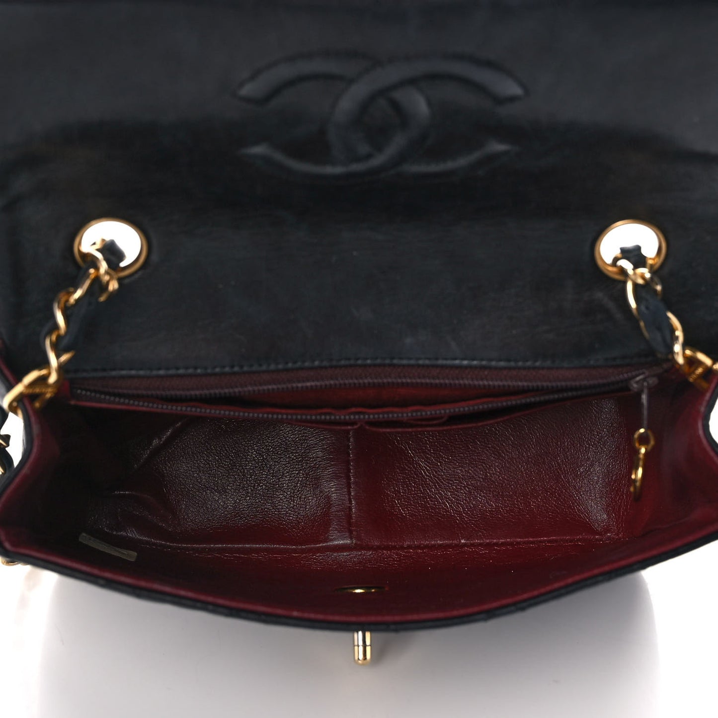 Lambskin Quilted Mini Square Flap Black