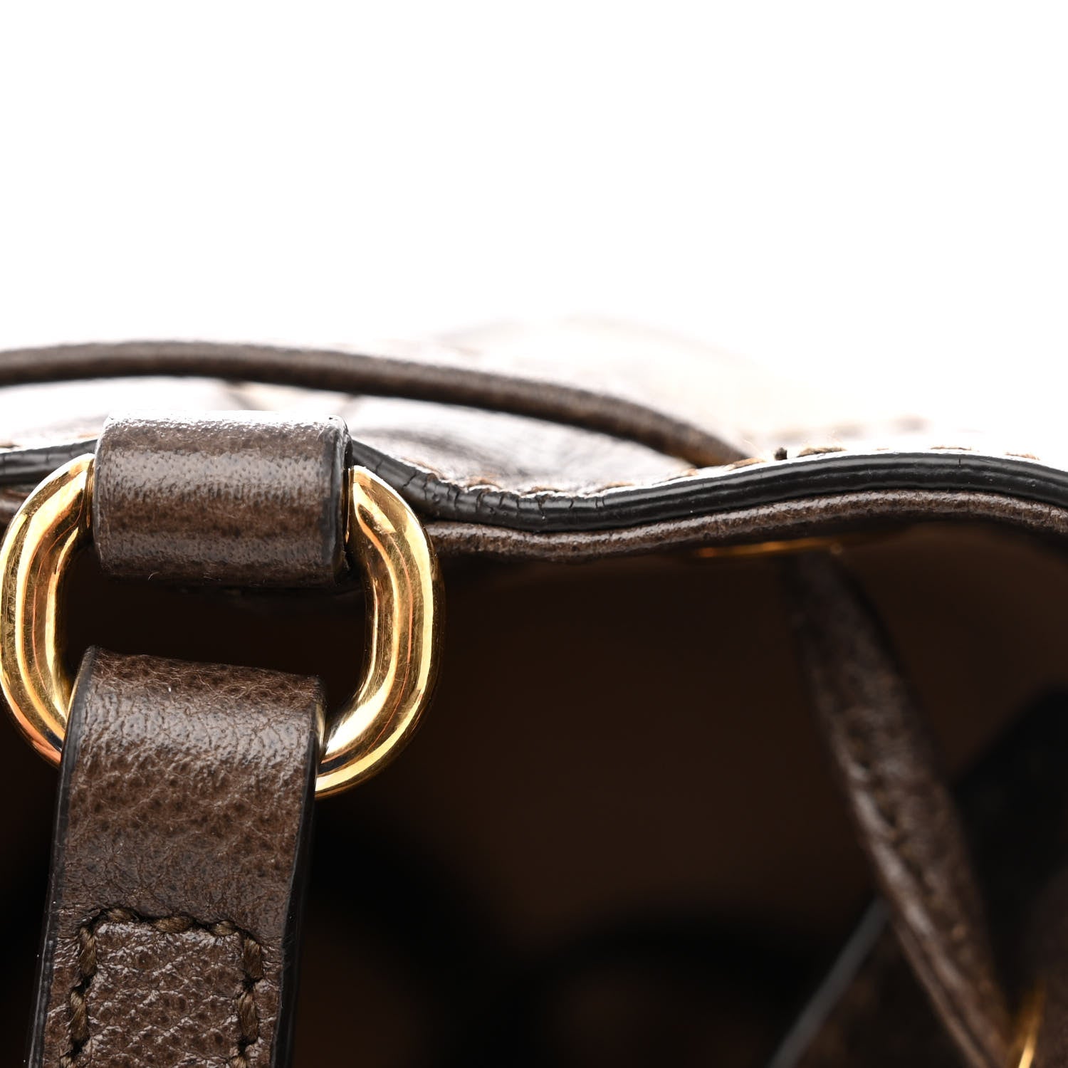 Gucci GG Supreme Monogram Web Mini Ophidia Bucket Bag Brown 10 of 15
