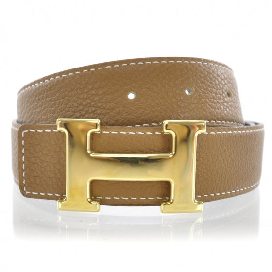 Hermes Leather Reversible H Belt 90 Black Gold 4 of 4