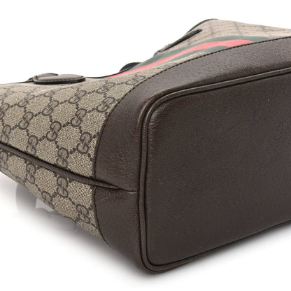 Gucci GG Supreme Monogram Textured Dollar Calfskin Web Small Ophidia Tote Beige Ebony New Acero 7 of 8