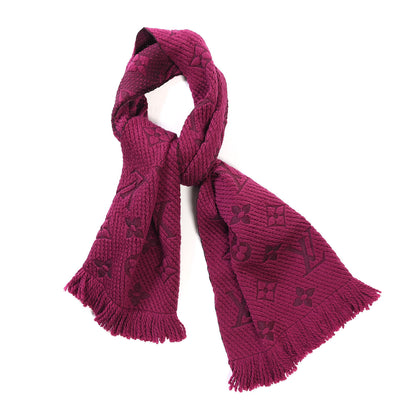 Louis Vuitton Wool Silk Logomania Scarf Cherry 1 of 5