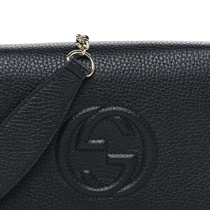Gucci Pebbled Calfskin Soho Wallet on Chain Black 6 of 8