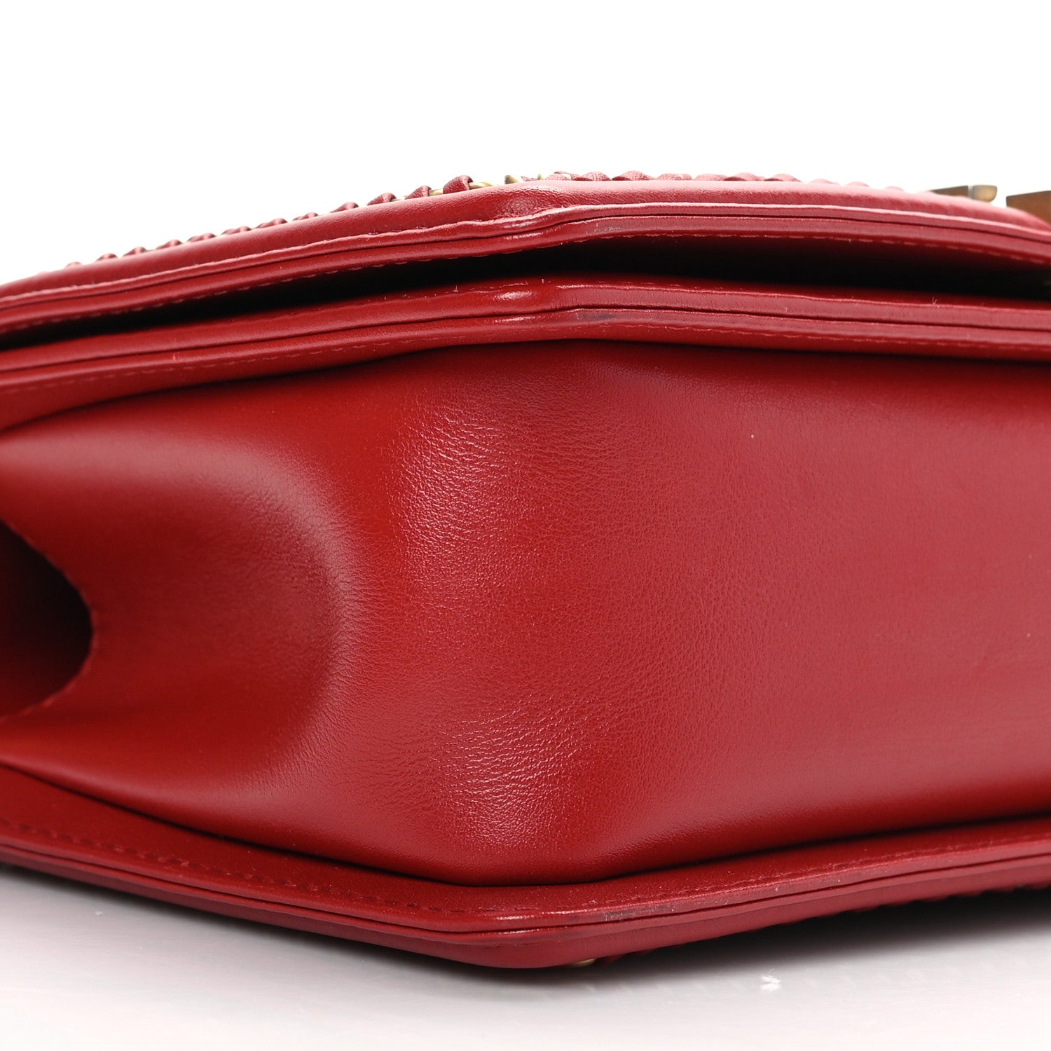 Chanel Lambskin Quilted Medium Top Handle Boy Flap Red 7 of 8