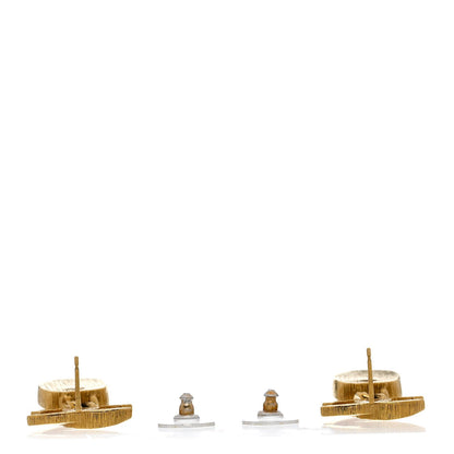 Chanel Metal Natural Stones CC Drop Earrings Gold 3 of 5