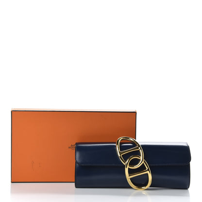 Hermes Box Egee Clutch Bleu De Prusse 9 of 9