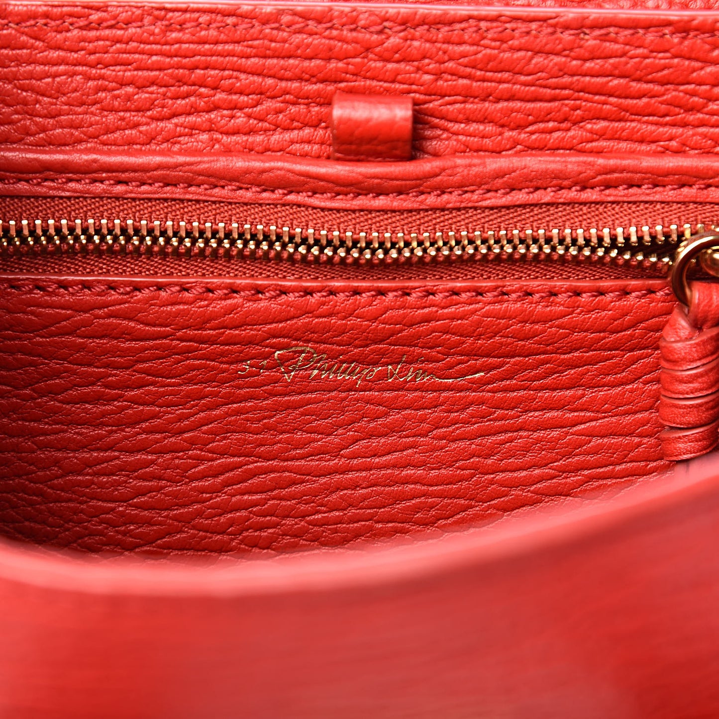 3.1 Textured Calfskin Mini Pashli Satchel Red