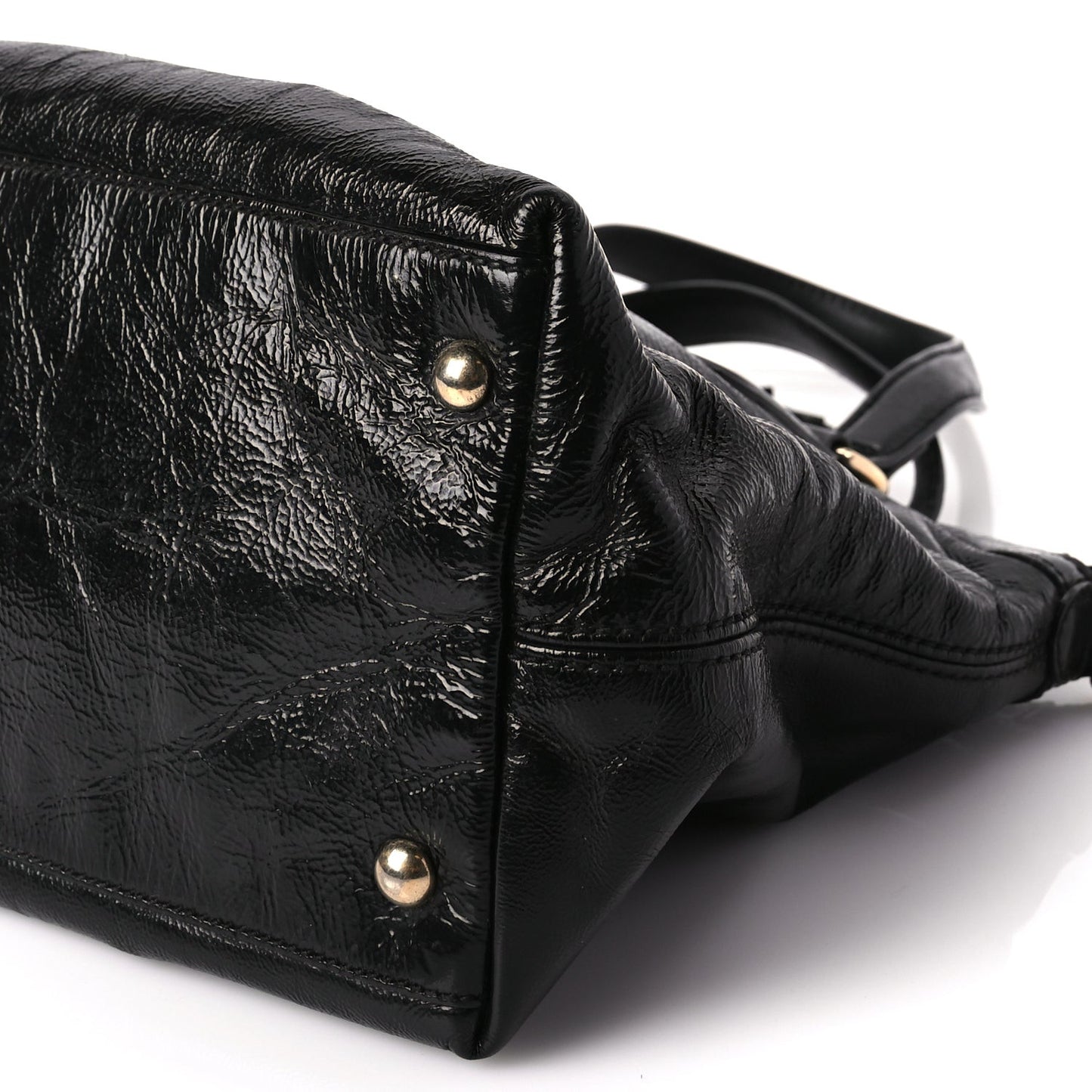 Vernice Naplack Small Soho Top Handle Satchel Black